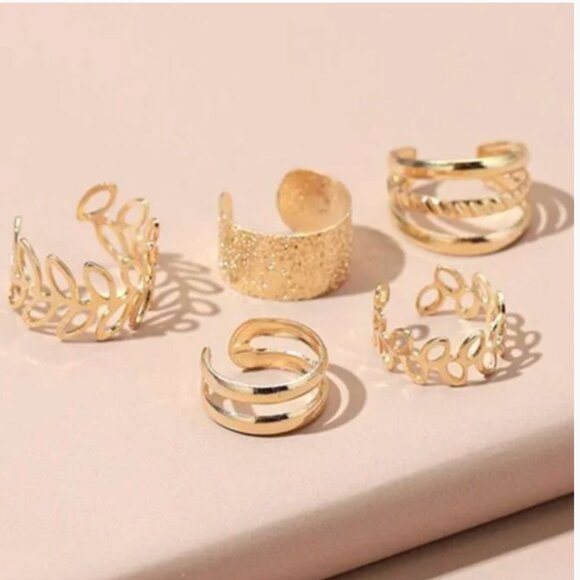 ⭐️❤️ FREE Leaf Boho Modern Minimal Peasant Chic Artsy Ear Cuffs Earrings - Picture 4 of 7